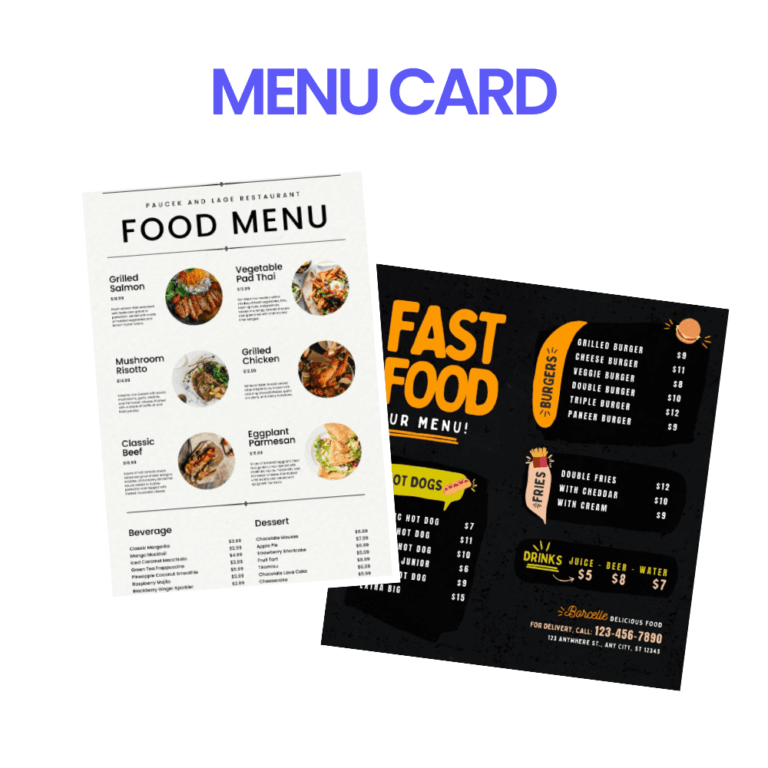 Restaurant Menu Card