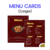 2 Restaurant Menu Card