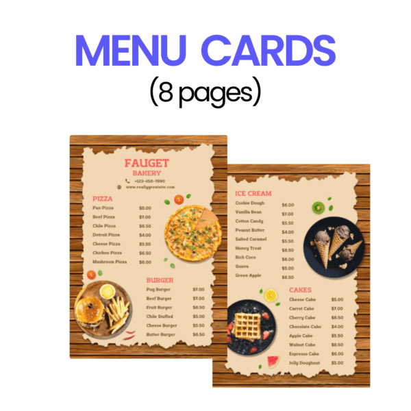 4 Restaurant Menu Card