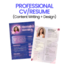 Professional CV/Resume - (Content Writing + Design)